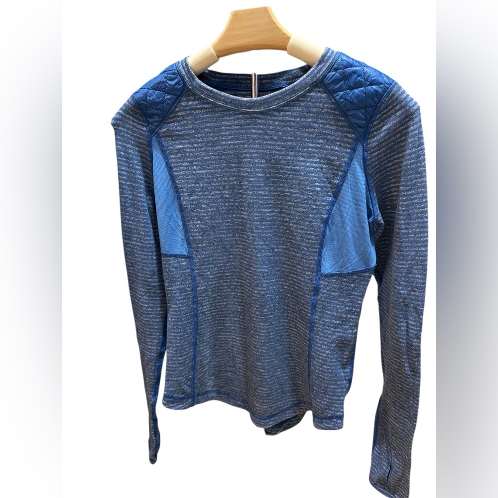 Lululemon Athletica Blue and Gray Striped Top Size L - Picture 5 of 15